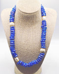 Crystal Seas Necklace | Blue Glass Beaded Necklace | Summer Necklace |