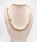 Shell Pearl Disc Bead Necklace | Coastal Jewelry | Neutral Statement Necklace | Beach Necklace | Travel Jewelry Gift for Her