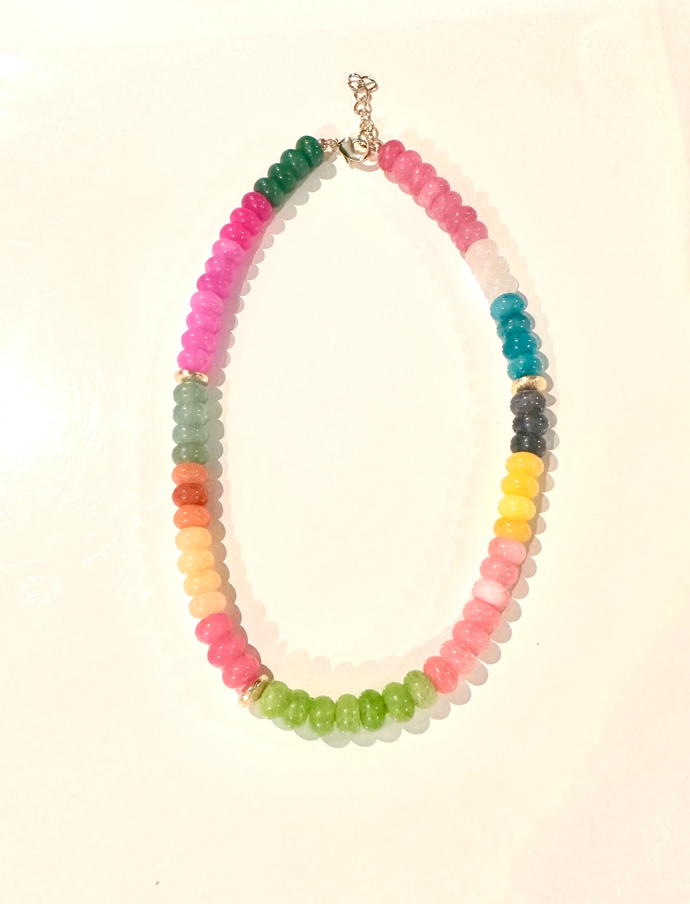 Candy Colored Gemstone Necklace | Multi-Colored Boho Statement Jewelry
