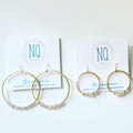 Gold Circle and Silver Wire-wrapped Nest Earrings, Gold Hoop Earrings, Gold and Silver dangle earrings