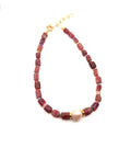 Mauve Pink Zircon & Baroque Pearl Necklace | Gemstone Statement Jewelry