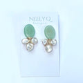 Mint Pearl Drop Earrings: Lightweight Beach Wedding Jewelry