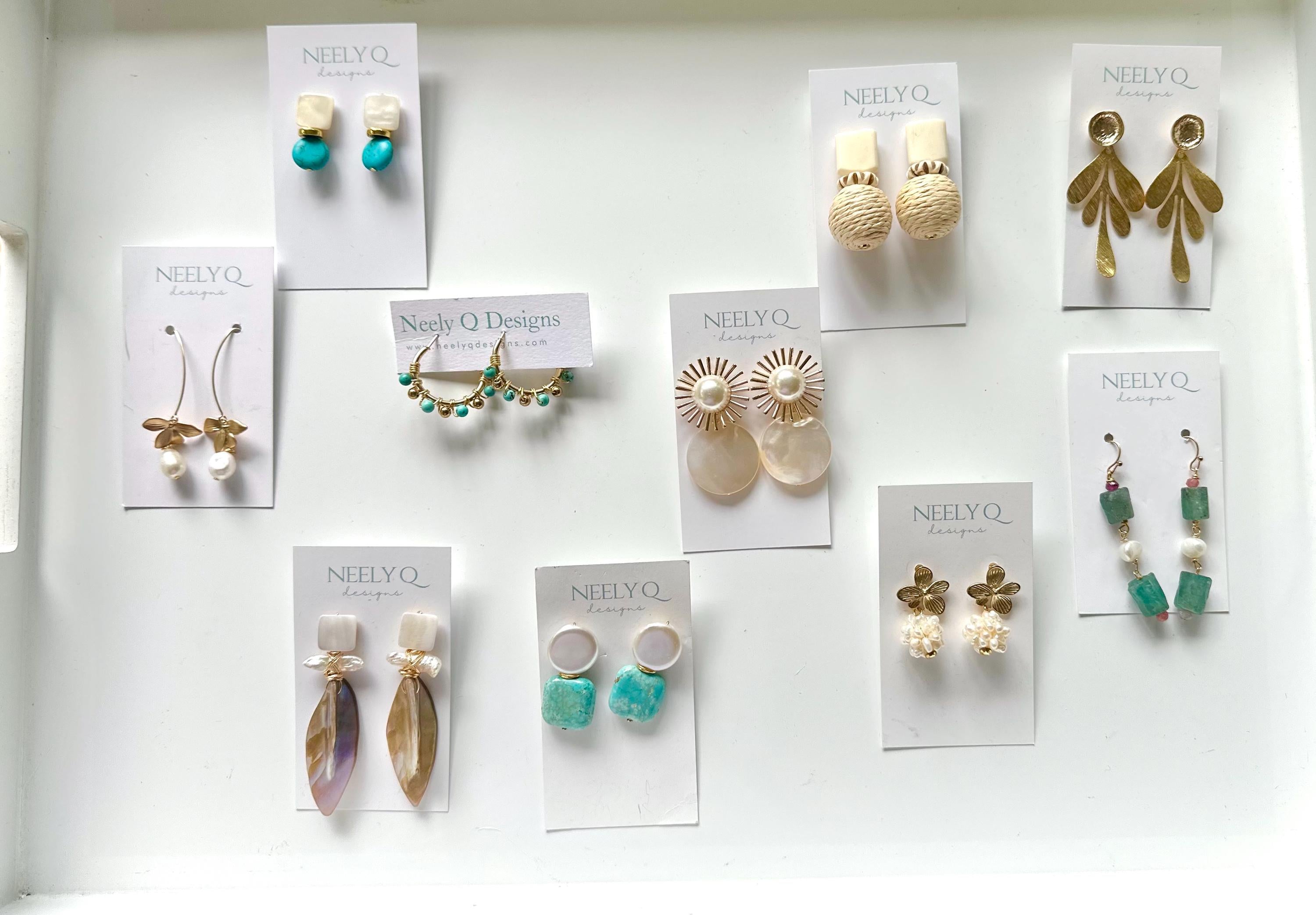 Bone + Rattan Earrings l Beach Earrings l Gold Everyday Earrings l Gift For Her