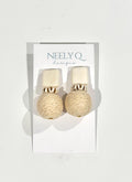 Bone + Rattan Earrings l Beach Earrings l Gold Everyday Earrings l Gift For Her