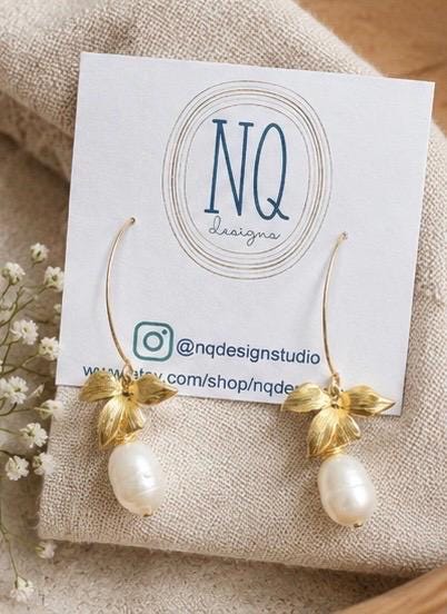 Pearl + Flower Earrings