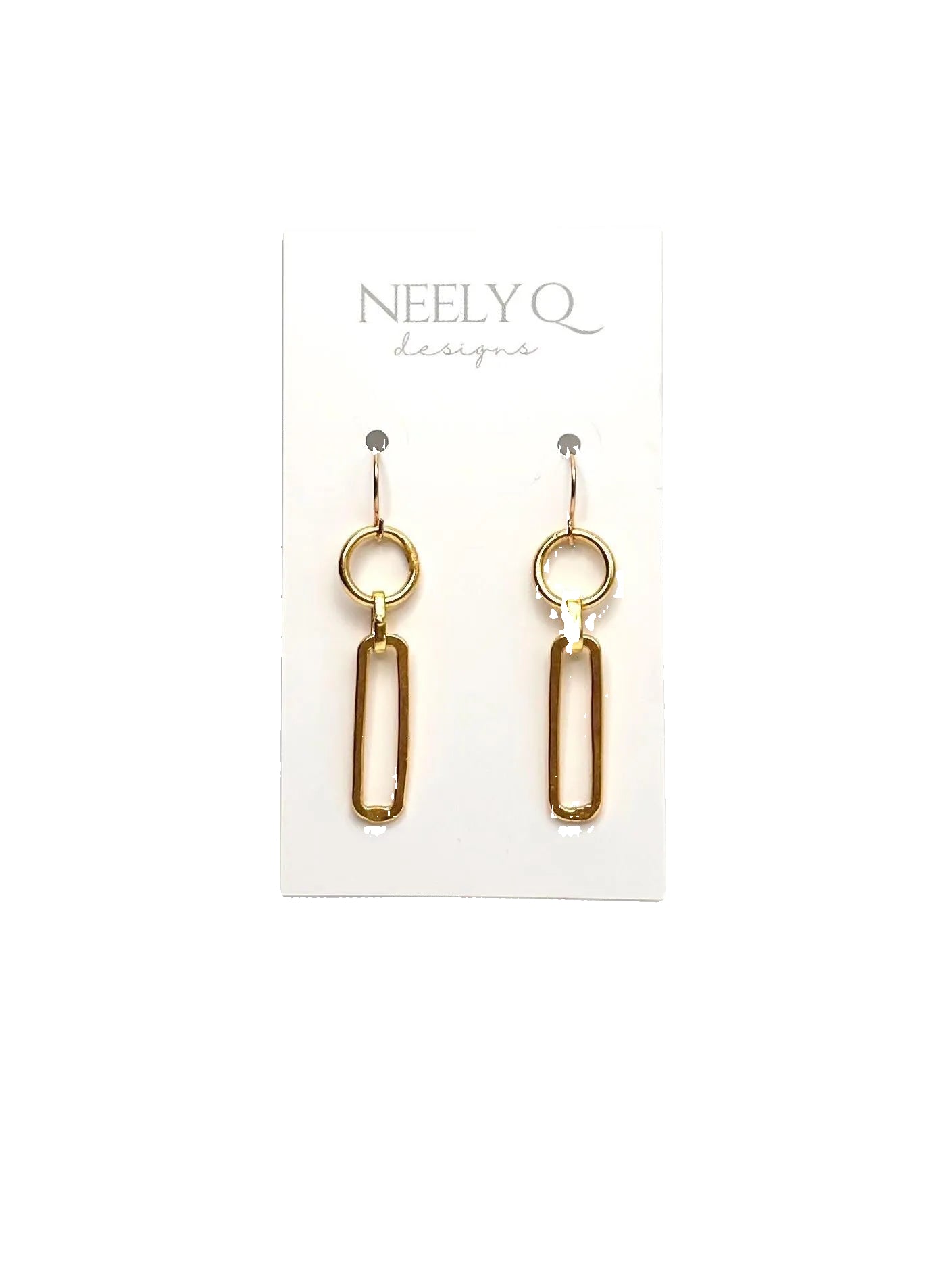 Gold Circle & Paperclip Drop Earrings | Geometric Statement Jewelry