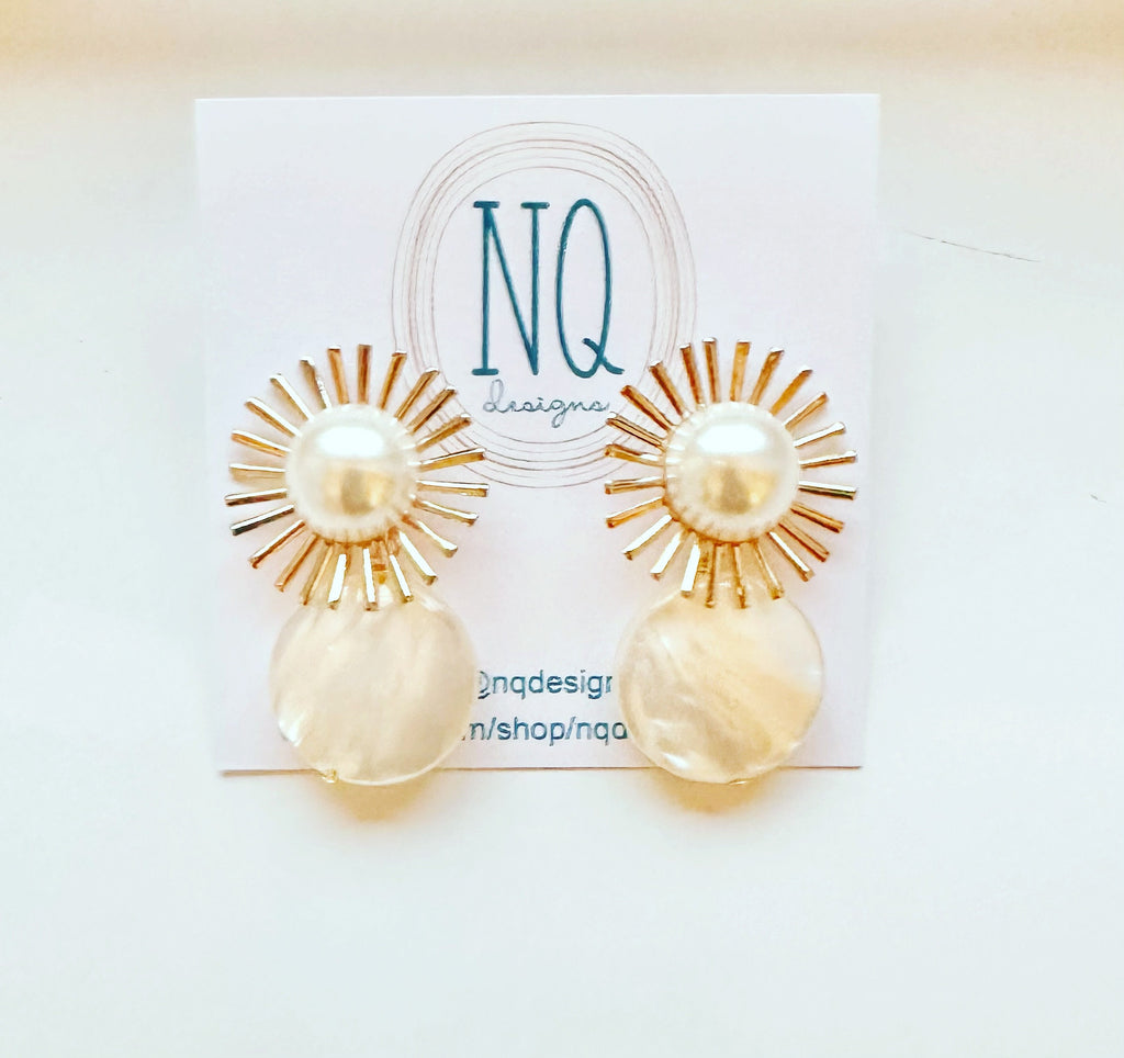 Pearl Sunburst Earrings