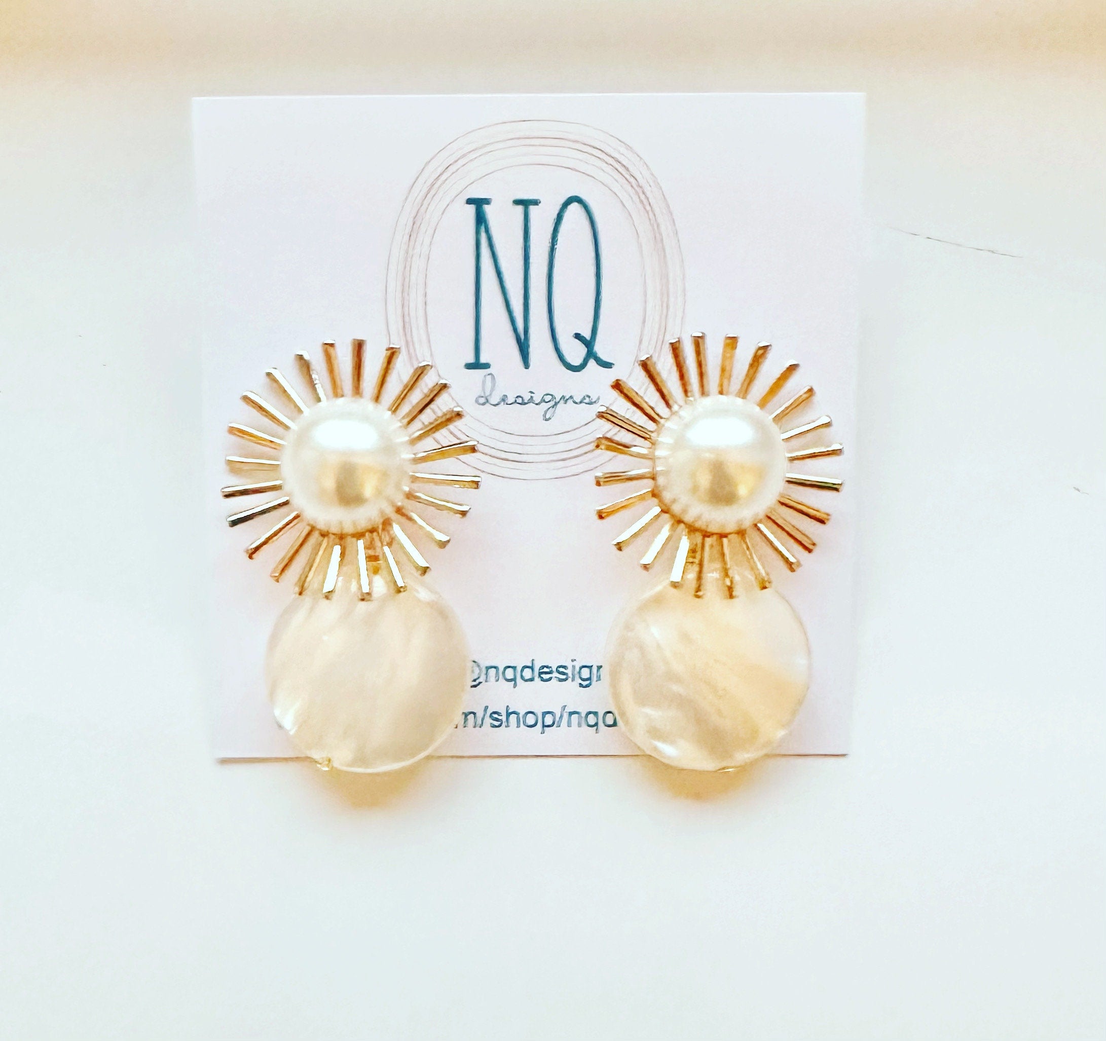 Pearl Sunburst Earrings