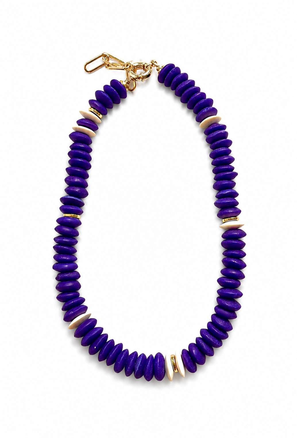 Cobalt Blue African Glass Beaded Necklace: Boho  Style