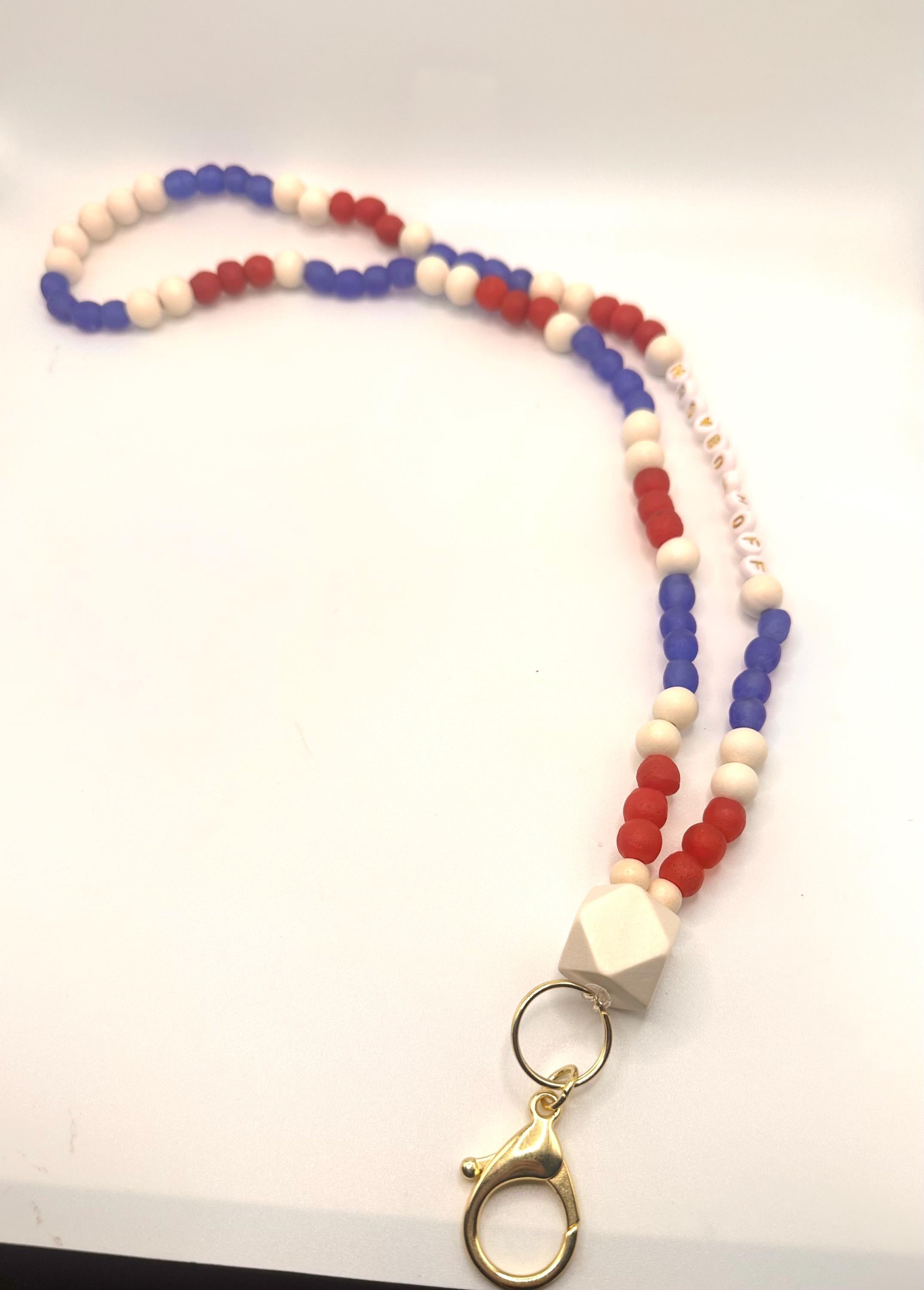 Custom colored + Personalized beaded boho lanyard | Teacher Lanyard| Back to School Teacher Gifts| Badge Holder | Nurse Lanyard
