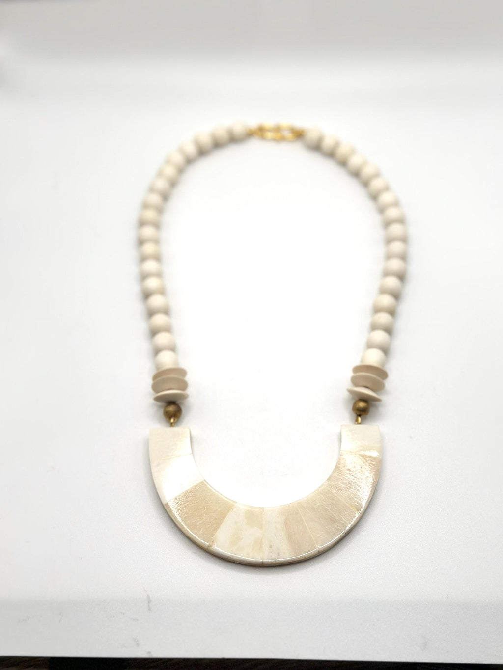 Ivory Crescent Beaded Necklace