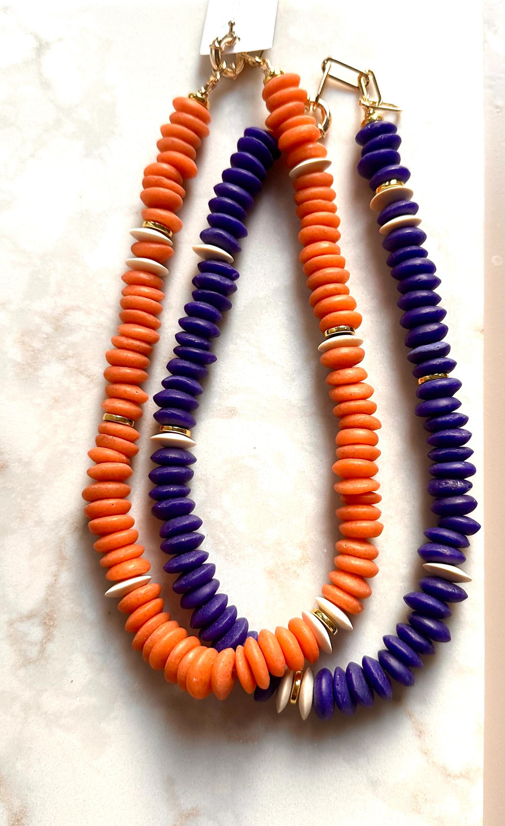 Cobalt Blue African Glass Beaded Necklace: Boho  Style