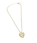 Gold Paperclip Chain Necklace with Pavé Heart Pendant | Layering Jewelry