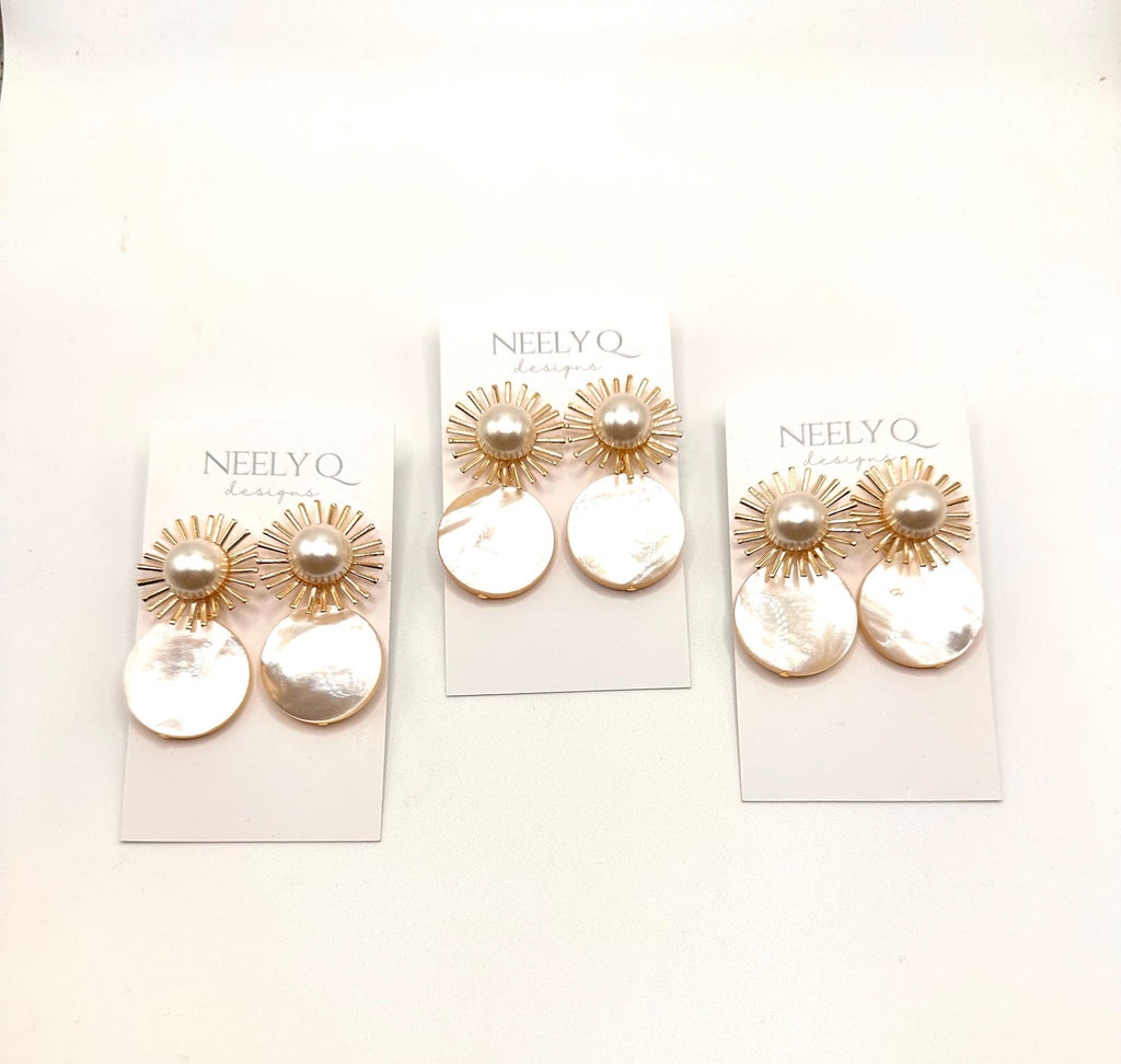 Pearl Sunburst Earrings