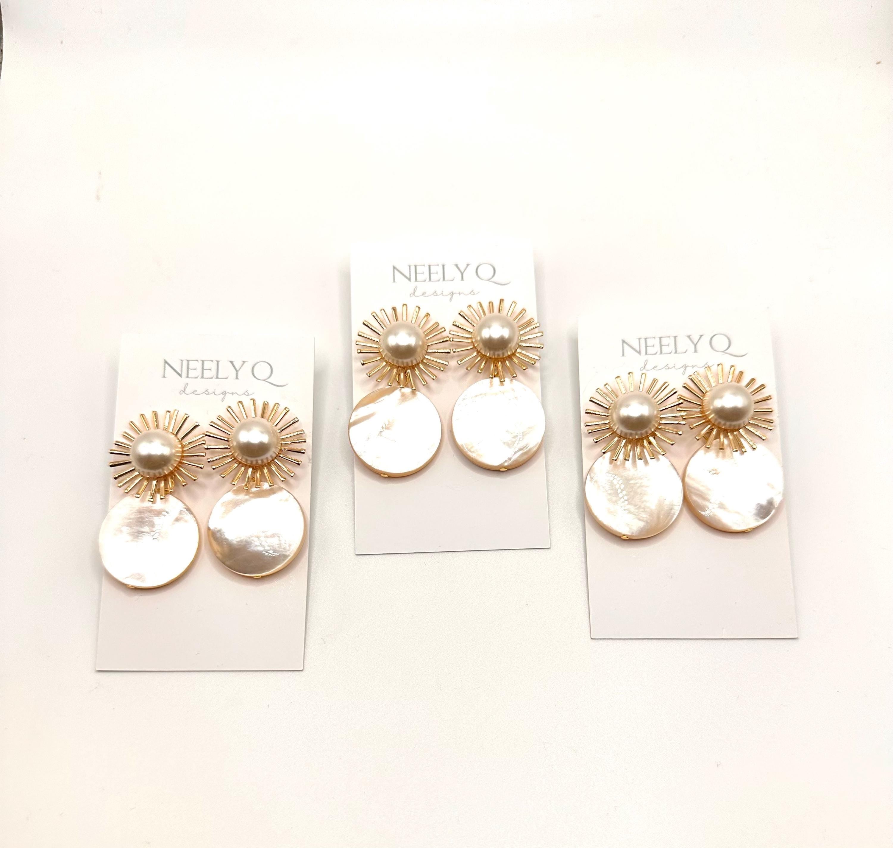 Pearl Sunburst Earrings