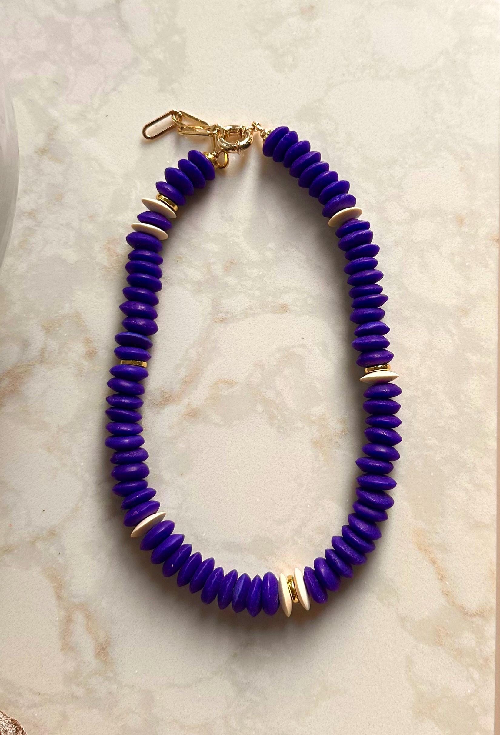 Cobalt Blue African Glass Beaded Necklace: Boho  Style